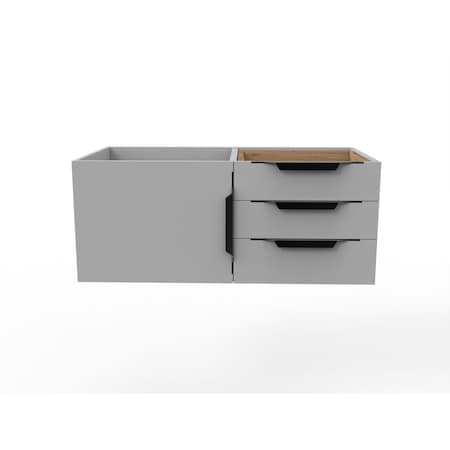 Castello Usa Alpine 35" Wall Mounted Gray Vanity Base with Black Handles CB-MC-36G-BL-VBO